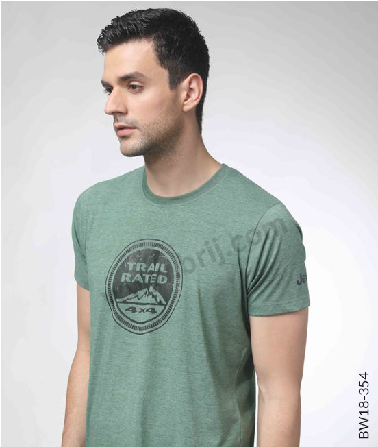 Heather Green Round Neck Tee