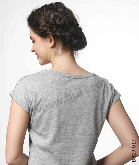Round Neck Tee with Drop Shoulder Sleeves