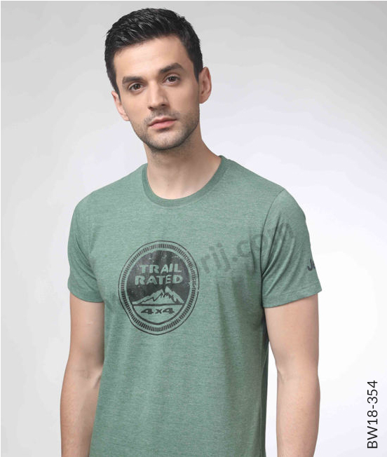 Heather Green Round Neck Tee