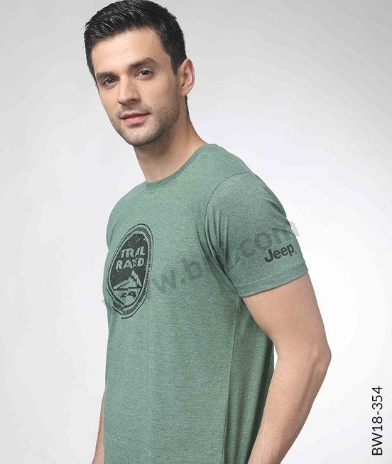 Heather Green Round Neck Tee