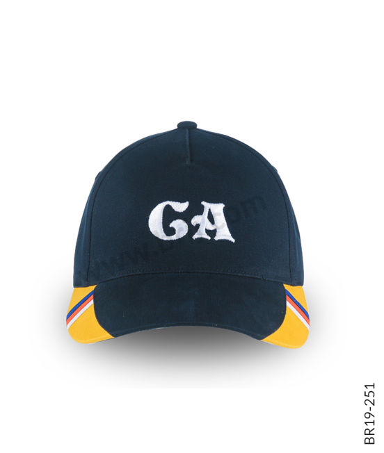 Navy 5-Panel Cap with Custom Made Visor