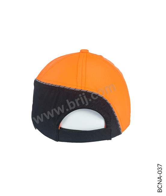 Orange Colourblocked Cap with Reflective Trims