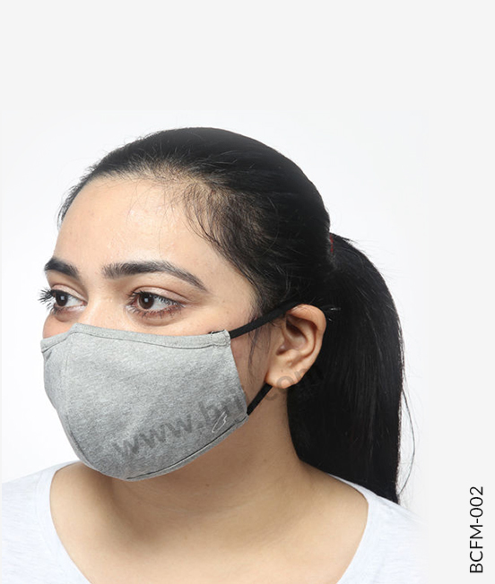 Poly Melange Concave Shape Face Mask