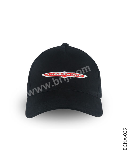 Black 5-Panel Cap with HD Transfer Logo