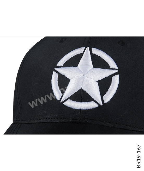 Black 6-Panel Lightweight Cap