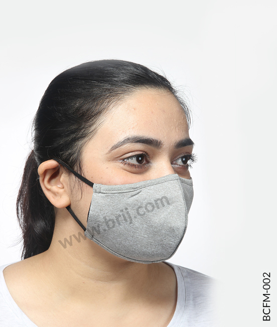 Poly Melange Concave Shape Face Mask