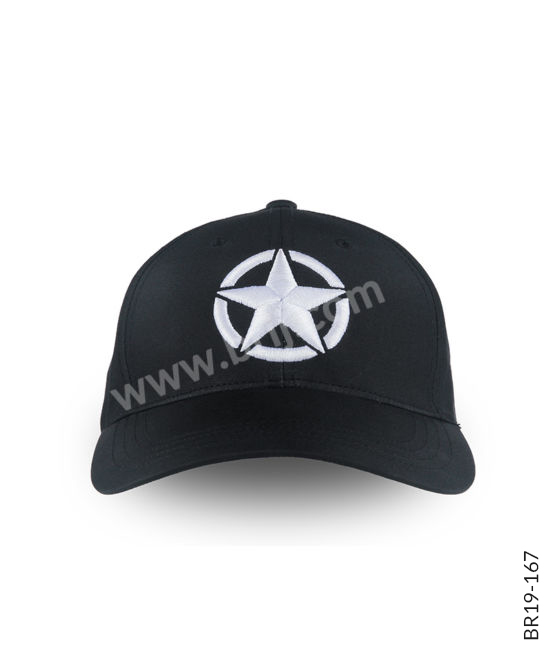 Black 6-Panel Lightweight Cap