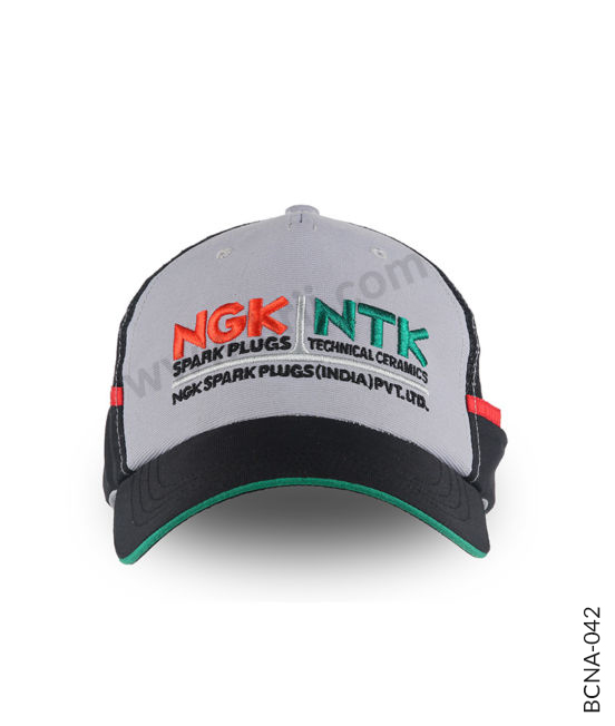 Grey Colourblocked Cap with Poly Mesh