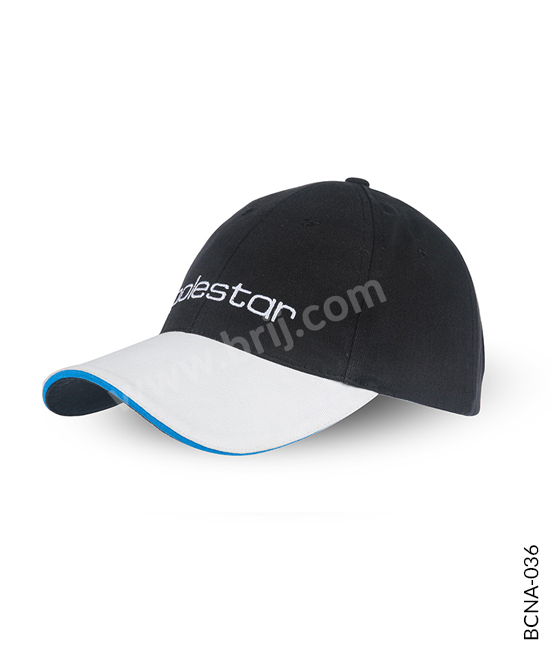 Black 6-Panel Cap with Custom Made Visor