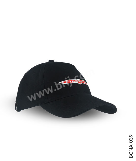 Black 5-Panel Cap with HD Transfer Logo