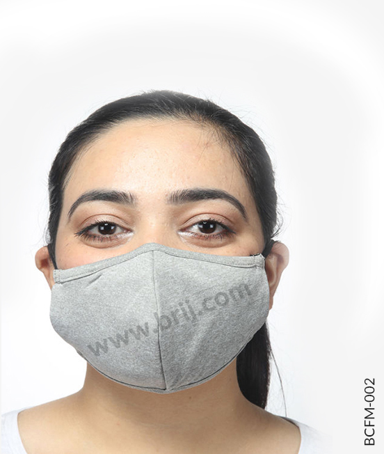 Poly Melange Concave Shape Face Mask
