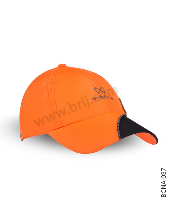 Orange Colourblocked Cap with Reflective Trims