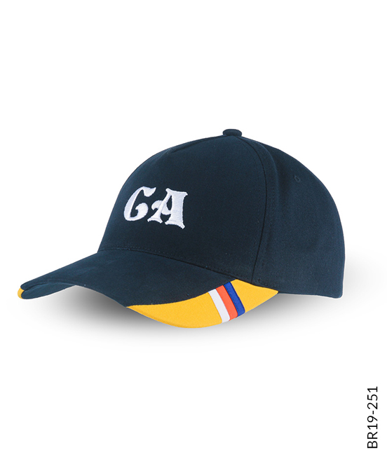 Navy 5-Panel Cap with Custom Made Visor
