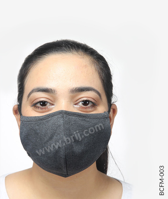 Poly Melange Concave Shape Face Mask