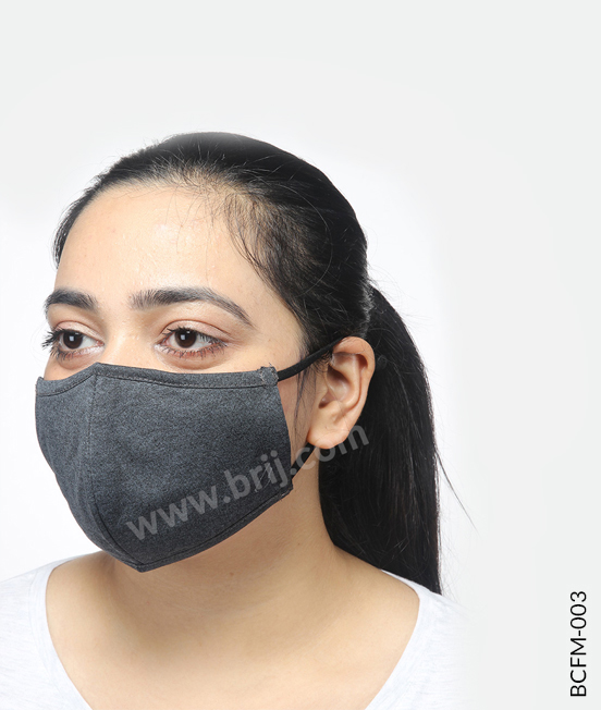 Poly Melange Concave Shape Face Mask