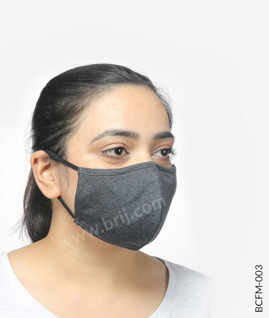 Poly Melange Concave Shape Face Mask