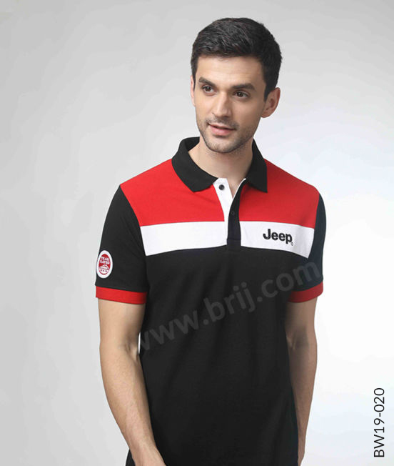 Black Colourblocked Polo