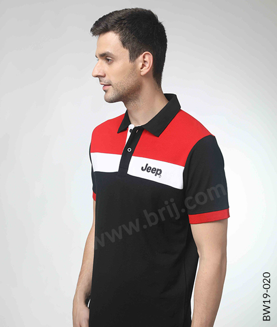 Black Colourblocked Polo