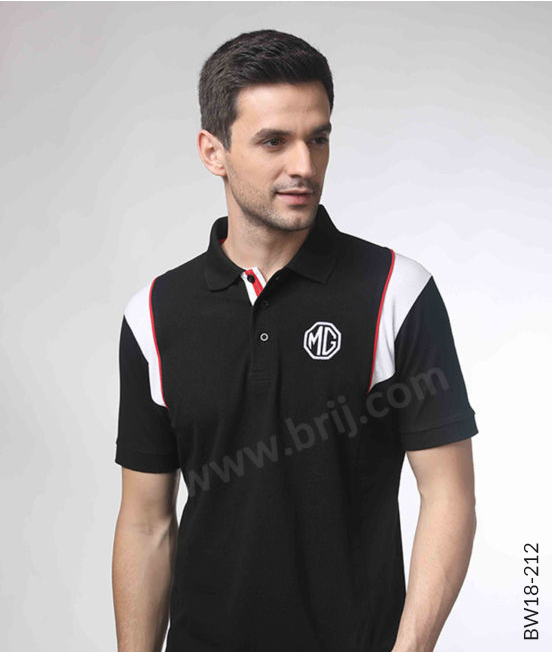 Black Colourblocked Polo