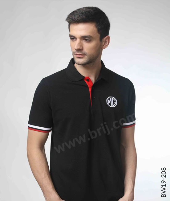 Black Polo with Contrast Cuffs