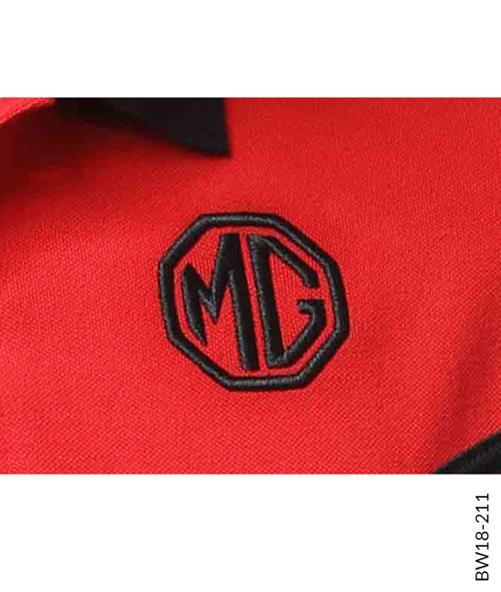 Red Cotton Rich Polo with Diagonal Cut Design