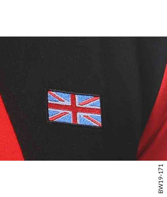 Red Diagonal Cut Colourblocked Polo