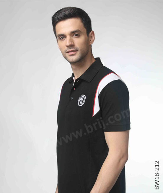 Black Colourblocked Polo