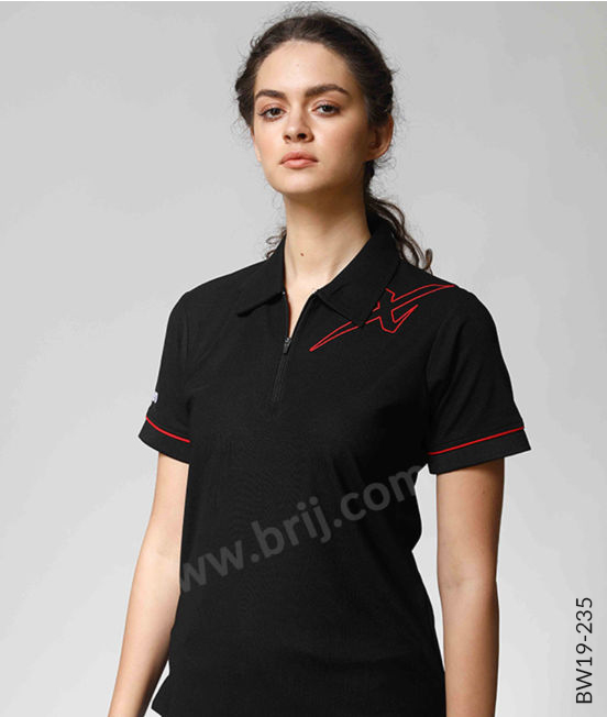 Black Premium Polo with Zipper