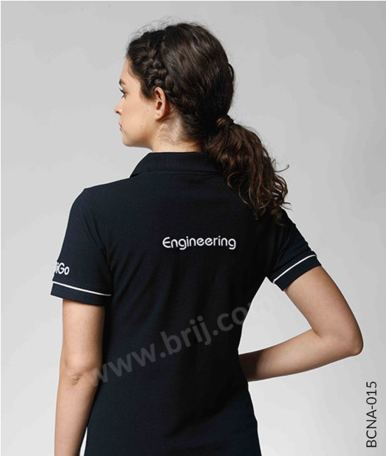 Navy Polo with Contrast Sleeve Piping