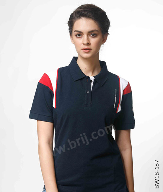 Navy Colourblocked Polo
