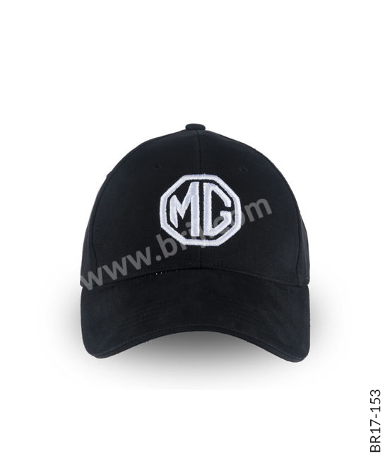 Black 6-Panel Cap with Raised Embroidery