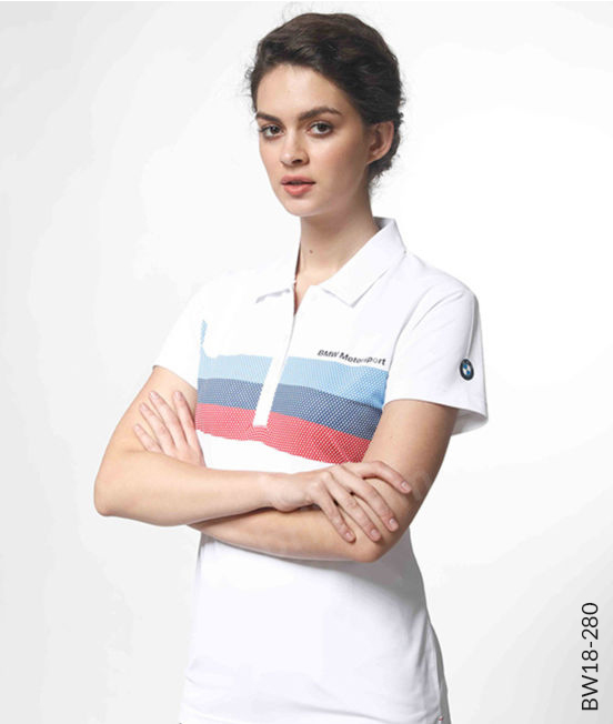 White Premium Polo with Long Button Placket