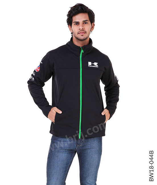 Black Colourblocked Premium Jacket with Contrast Zipper