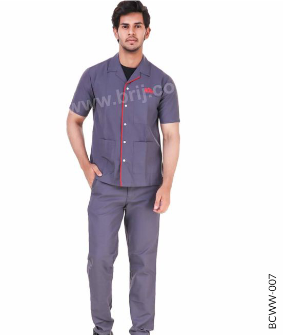 Grey Werkwear Set with Contrast Piping