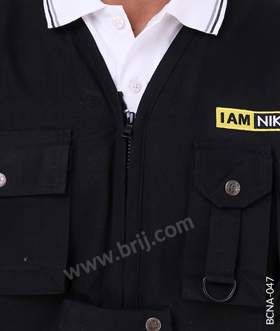 Black Sleeveless Utility Jacket