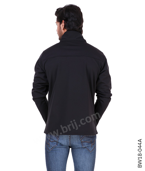Black Colourblocked Premium Jacket with Contrast Zipper