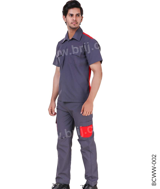 Grey Colourblocked Werkwear Set