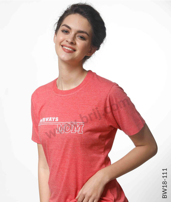 Pink Cotton Rich Round Neck Tee