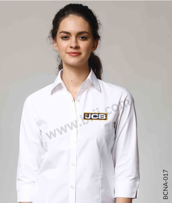 White 3/4th Sleeves Formal Shirt