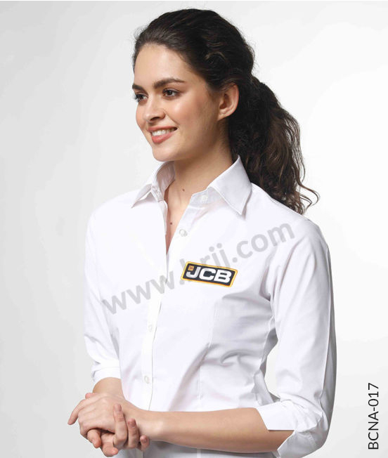 White 3/4th Sleeves Formal Shirt