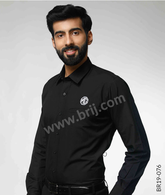 Black Formal Shirt with Vent Pocket