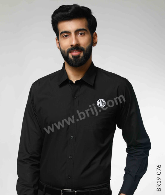 Black Formal Shirt with Vent Pocket