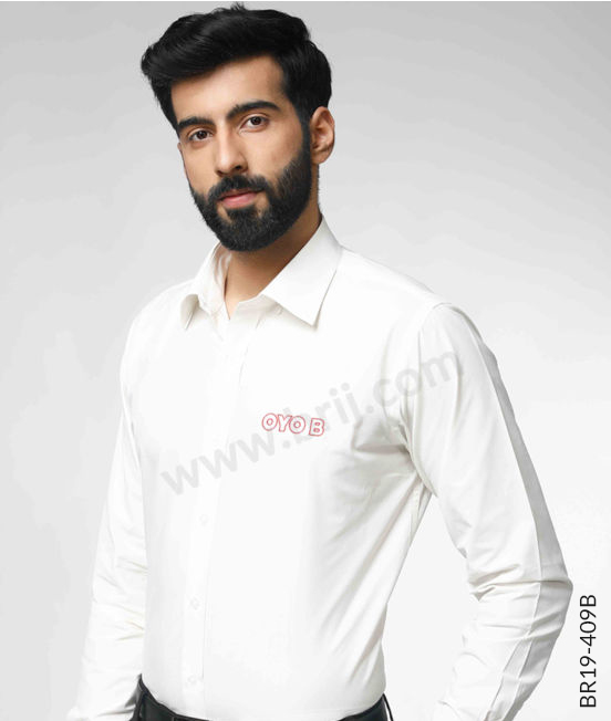 White Full Sleeves Formal Shirt