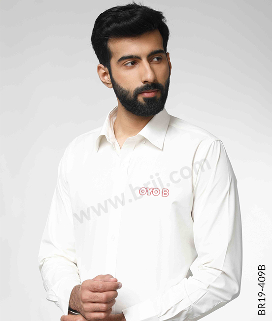 White Full Sleeves Formal Shirt