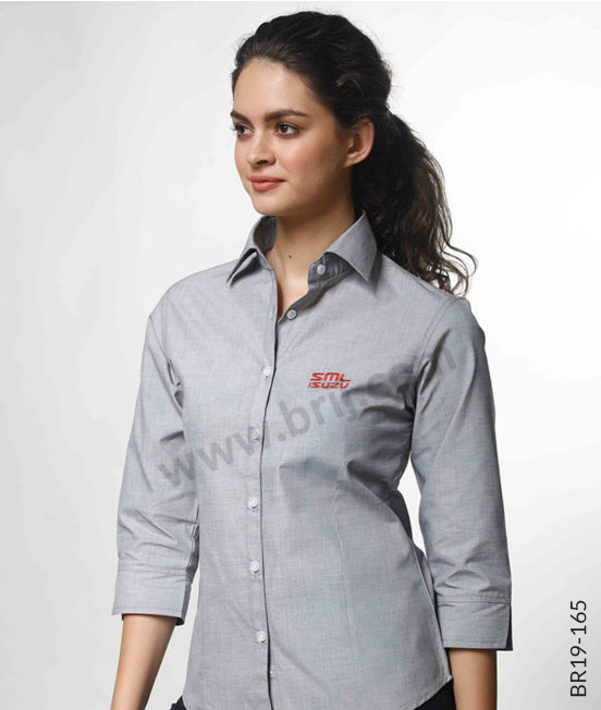 Grey 3/4th Sleeves Formal Shirt