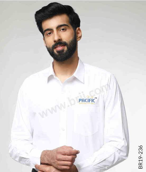 White Full Sleeves Formal Shirt