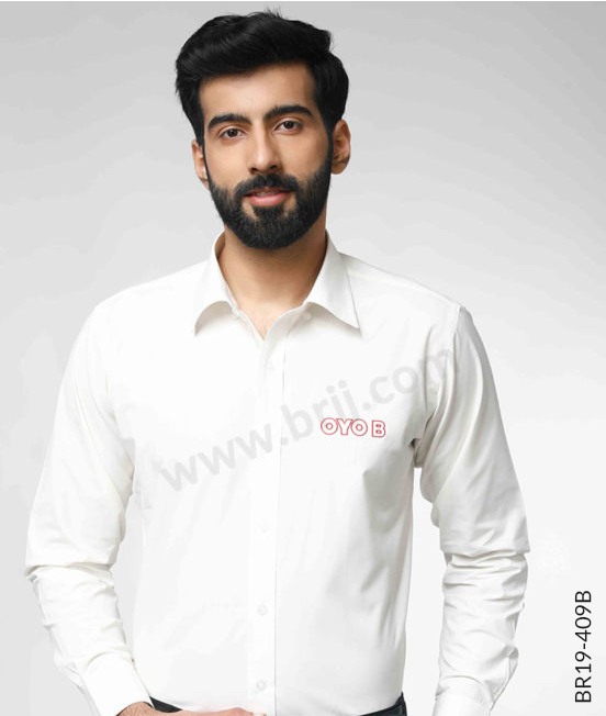 White Full Sleeves Formal Shirt