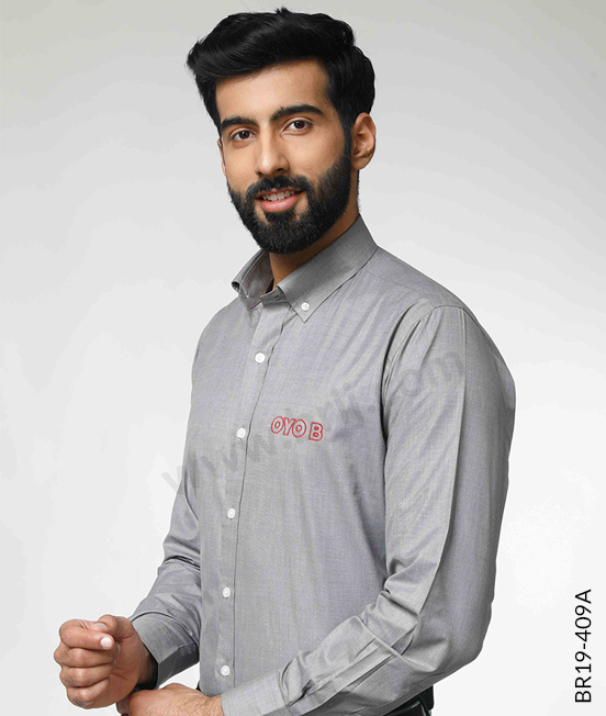 Grey Full Sleeves Formal Shirt