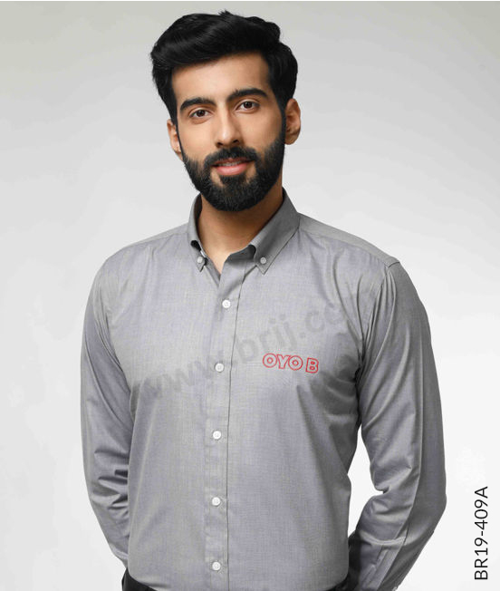Grey Full Sleeves Formal Shirt