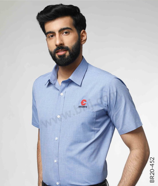 Blue Half Sleeves Formal Shirt